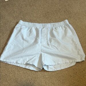 Women's Light Blue Striped Shorts